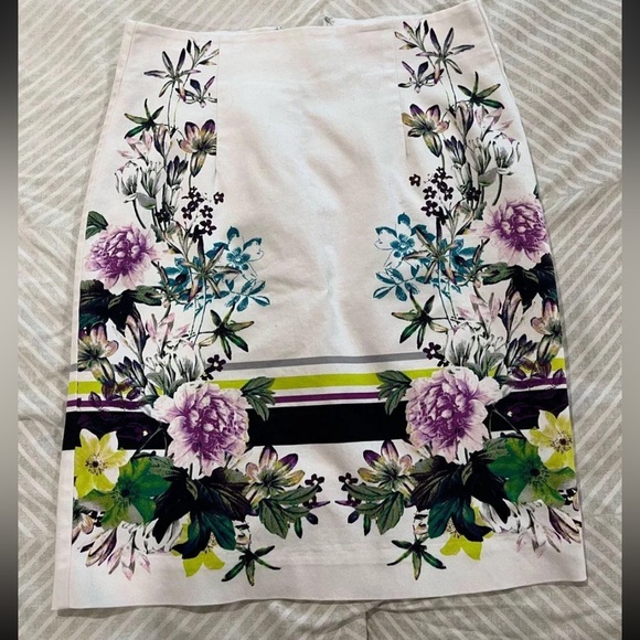 Worthington Floral Pencil Skirt - Purple and Green - Picture 1 of 3